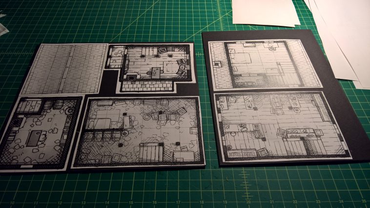 Everything stuck together, ready to be cut out.